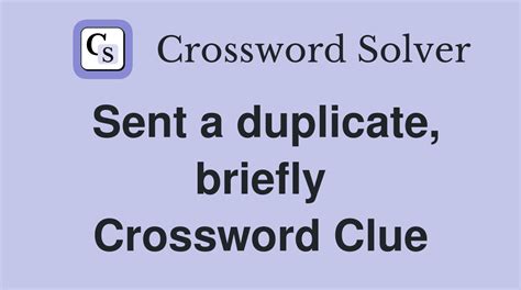 crossword clue duplicate